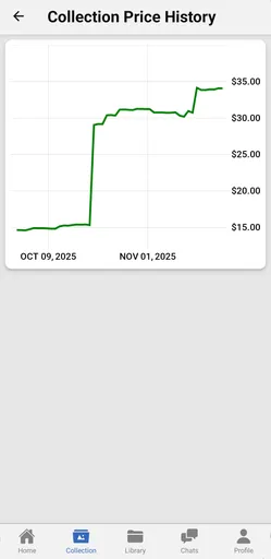 Collection price history app screenshot